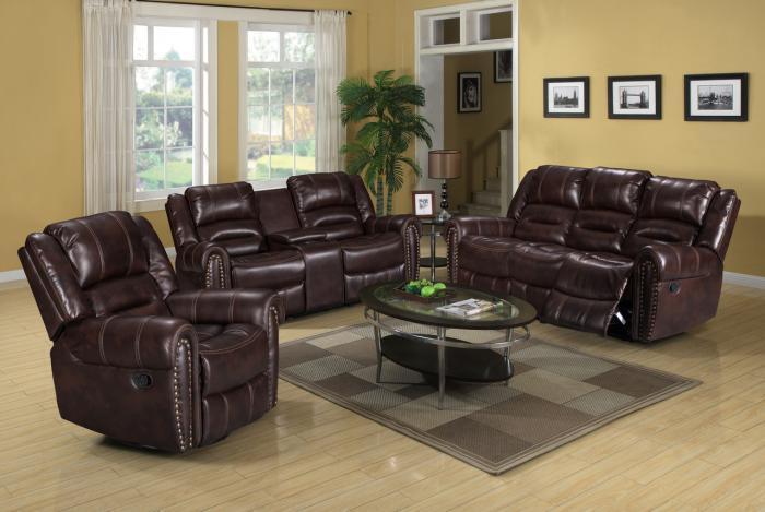 Maverick Brown Motion 3 PC Living Room Set,InStore Products