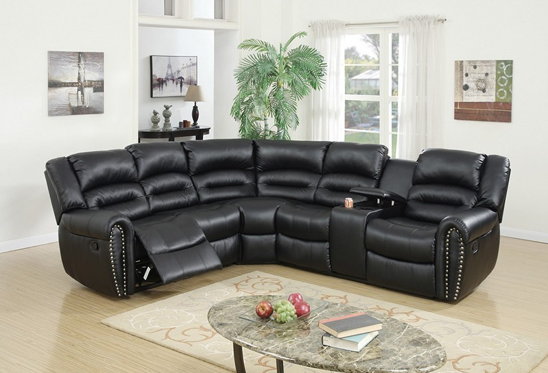 3PCS RECLINING SECTIONAL BLACK,InStore Products