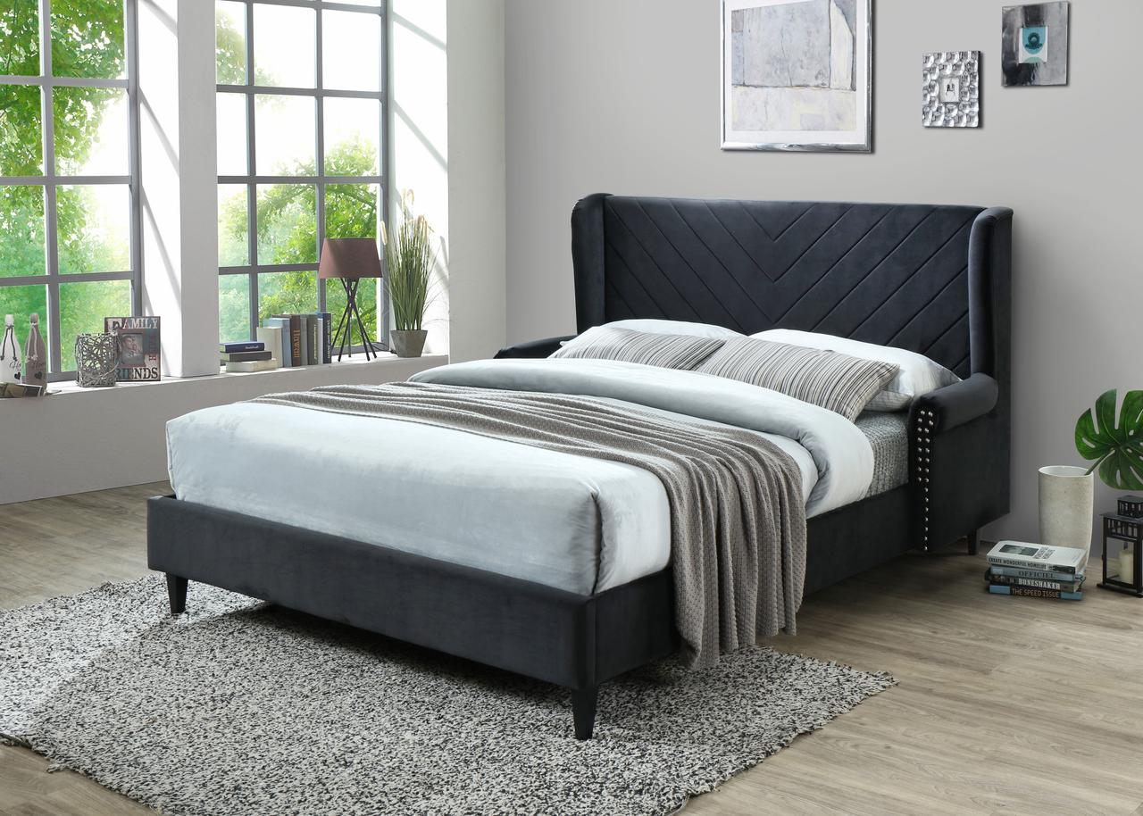 Bella Black Queen platform bed,InStore Products