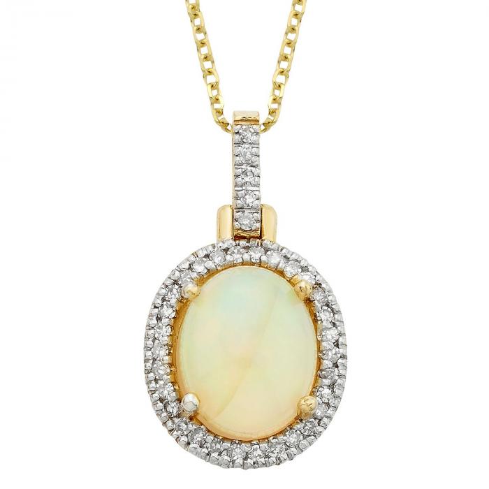 Oval Opal Pendant in 14K Yellow Gold,InStore Products
