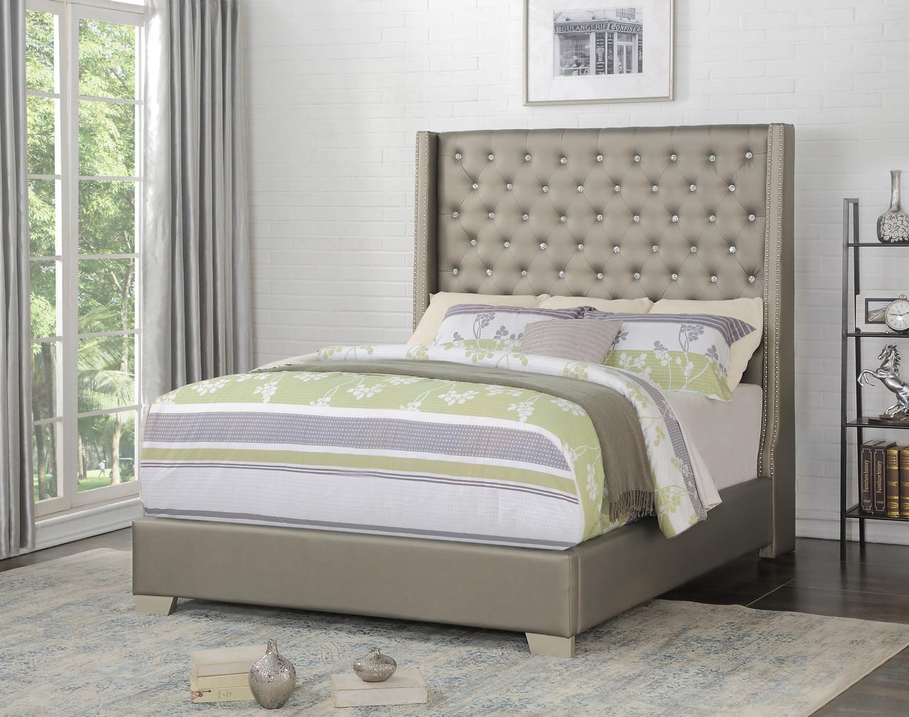 Aria Champagne PU King bed,InStore Products