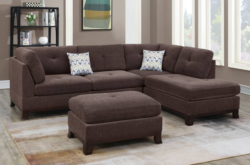 3PCS SECTIONAL W/2 ACCENT PILLOW AND OTTOMAN,InStore Products