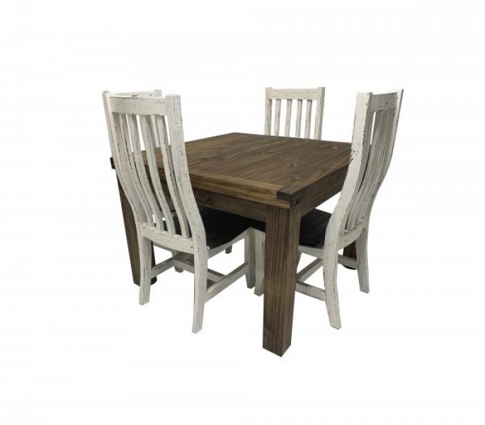 French Quarters Square distressed looking 5PC Dining table (4 Chairs),InStore Products