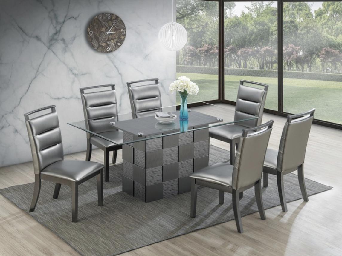 7pc Silver Dining table set,InStore Products