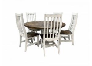 Image for French Quarters Round distressed looking 6PC Dining table (5 Chairs)