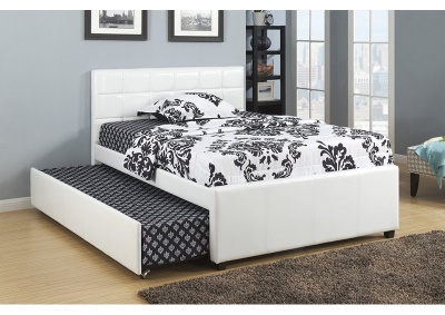 Image for TWIN BED+TWIN TRUNDLE W/ SLATS WHITE