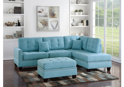 Image for 3PCS REVERSIBLE SECTIONAL SET BLUE