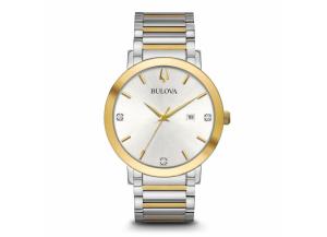 Image for Bulova Men's Modern Diamond Accent Two Tone Stainless Steel Watch