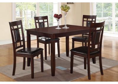 Image for 5PCS DINING TABLE SET WOODEN ESPRESSO