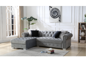 Image for Perla Gray Velvet Sectional
