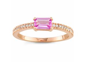 Image for Pink Sapphire and Diamond Ring in 14k Gold
