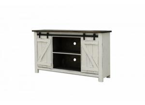 Image for White Console with Sliding Barn Doors