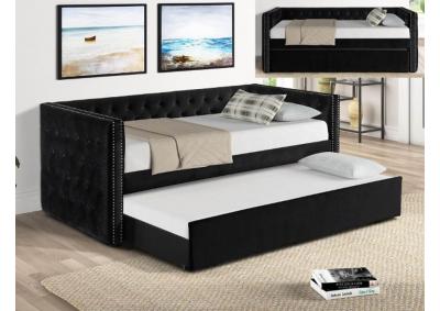 Trina Black Twin Daybed with Trundle