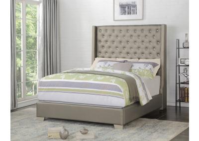 Image for Aria Champagne PU Queen bed