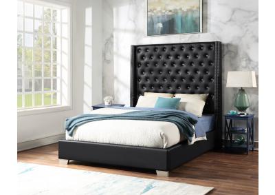 Image for Aria Black PU Queen bed