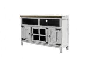 Image for 50" White Rustic style solid wood sofa media tv stand