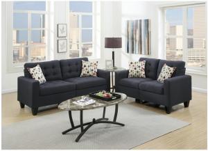 Image for 2pc Black Sofa and Love seat set