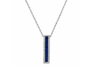 Image for Sapphire Pendant with Diamonds in 14K White Gold