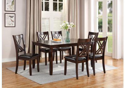 Image for 7PCS DINING TABLE SET (TABLE+6 CHAIRS)