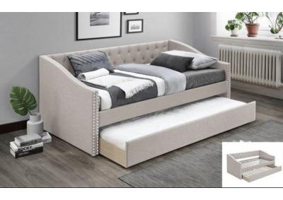 Light brown twin daybed with trundle 