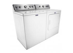 Image for Maytag 4.2-cu ft High Efficiency Top-Load Washer & 7-cu ft Electric Dryer (White)