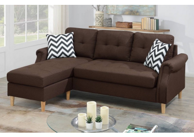 ALL-IN-ONE REVERSIBLE SECTIONAL W/2 ACCENT PILLOW