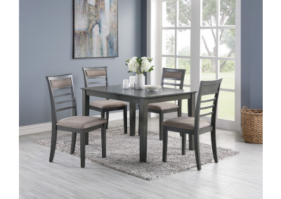 5PCS DINING TABLE SET (TABLE+4 CHAIRS) GREY