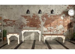 Image for WHITE INDIAN 3PC TABLES SET