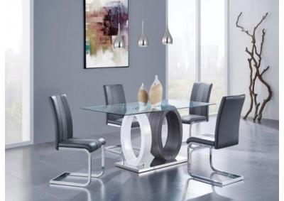 Image for Contemporary style glass top 5PC table set