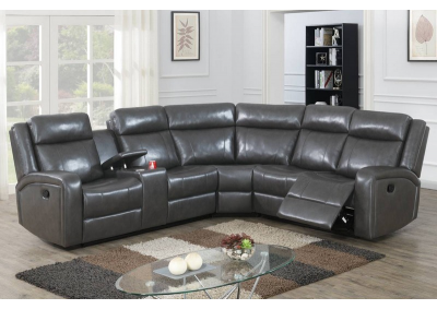 Image for RECLINING SECTIONAL GEL LEATHERETTE GREY
