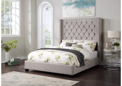 Image for SAVANNAH QUEEN BED - LIGHT GREY
