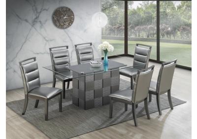 7pc Silver Dining table set