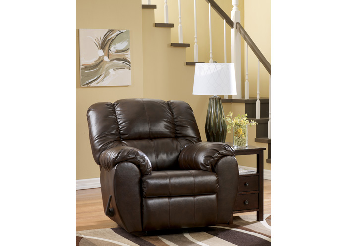 Dylan DuraBlend Espresso Rocker Recliner with YOUR CHOICE of Chairside Table,Flamingo Specials