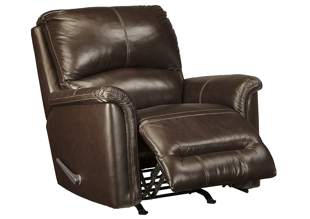 Lacotter Chocolate Rocker Recliner with YOUR CHOICE of Chairside Table,Flamingo Specials
