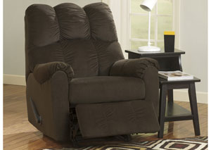 Raulo Chocolate Rocker Recliner with YOUR CHOICE of Chairside Table