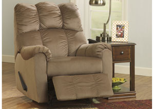 Raulo Mocha Rocker Recliner with YOUR CHOICE of Chairside Table