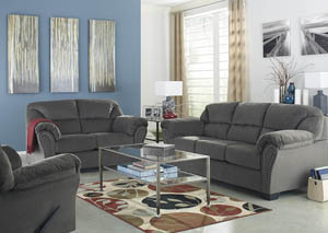 Kinlock Charcoal Sofa and Loveseat and Rocker Recliner 