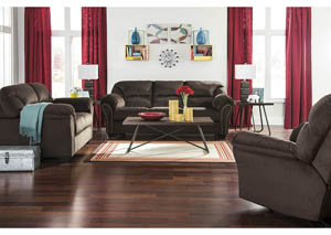 Kinlock Chocolate Sofa and Loveseat and Rocker Recliner 