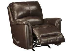 Lacotter Chocolate Rocker Recliner with YOUR CHOICE of Chairside Table