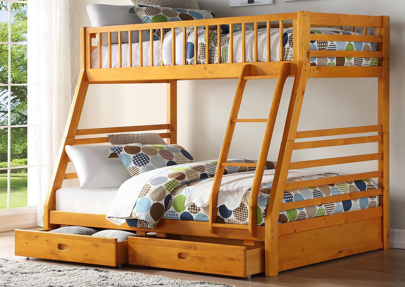 Jason Honey Oak Twin/Full Bunk Bed,In Store Products