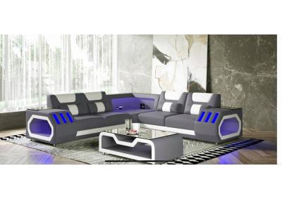 Image for Gray & White Sectional w/LED