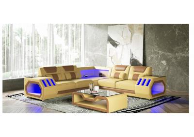 Image for Yellow & Brown Sectional w/LED