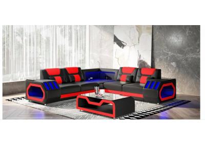 Image for Black & Red Sectional w/LED