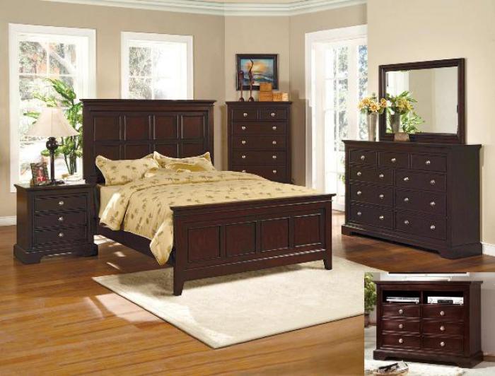 London King Bedroom Set (King Bed, Dresser/Mirror, & Chest),Crown Mark In-Store