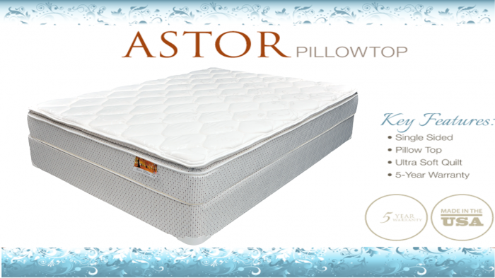 Astor Plush Pillowtop King Mattress & Boxspring Set,Corsicana Bedding