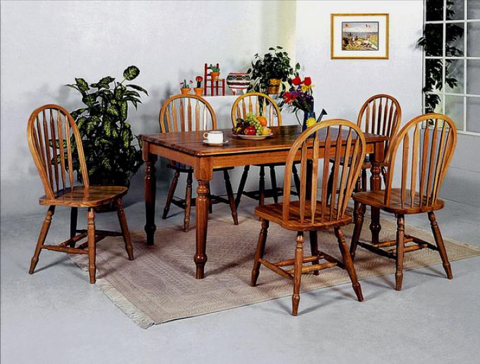 5 Pc Dark Oak Dinette Set (Table & 4 Chairs),Crown Mark In-Store