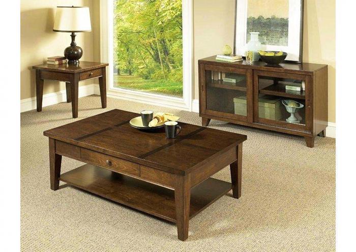 Brown Coffee Table & Two End Tables,In Store