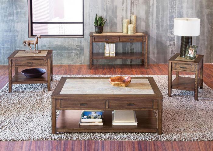 Two Tone Rustic End Table,In Store