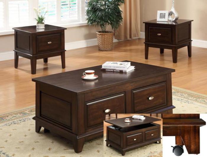 Harmon 3pc Set (Coffee Table and 2 End Tables),Crown Mark In-Store