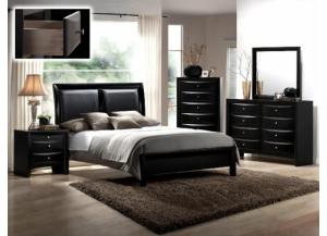 Image for Emily Black Queen Bed Set ( Queen Bed, Dresser/Mirror, & Chest)